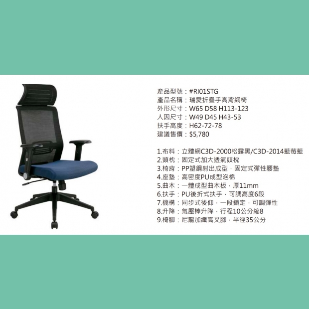RI01STG 瑞愛折疊手高背網椅.jpg