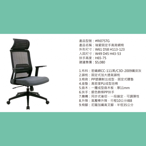 RI07STG 瑞愛固定手高背網椅.jpg