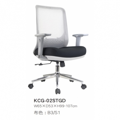 KCG-02 STGD 灰框低背網椅升降手